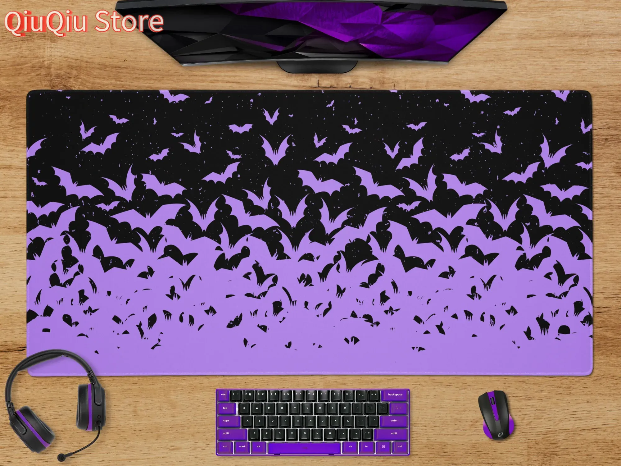 Bats Halloween Desk Mat Purple - đánh giá và giá Tradescantia Purple